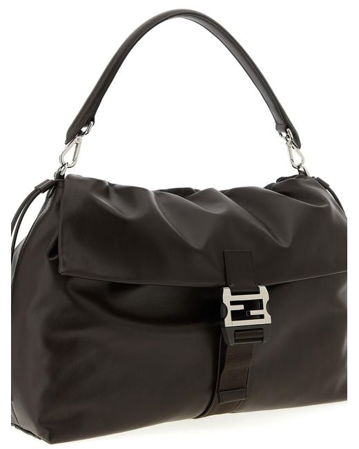Fendi Black Flux Maxi Messanger Hand Bags
