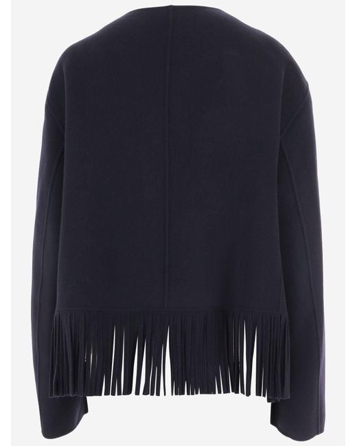 Carven Blue Jacket Wool-Cashmere