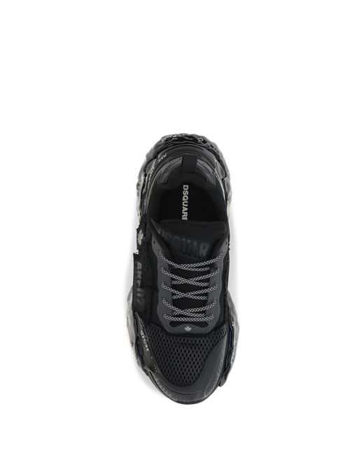 DSquared² Black Faster Sneakers With Mesh Inserts for men