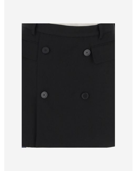 Balenciaga Black Wool And Viscose Skirt