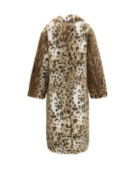 S.w.o.r.d 6.6.44 White Faux Fur Hooded Leopard Print Coat Polyester