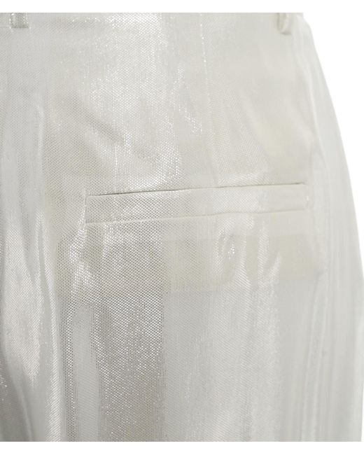 Staud White Glitter Wide-leg Trousers