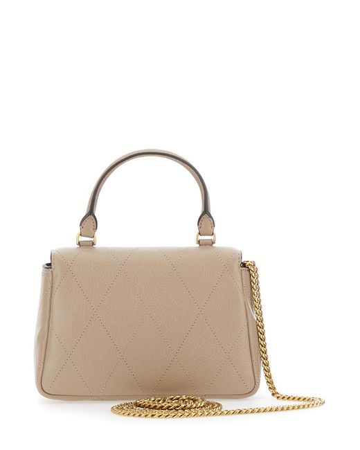 Tory Burch Natural Mini Charlie Bag With Chain Strap