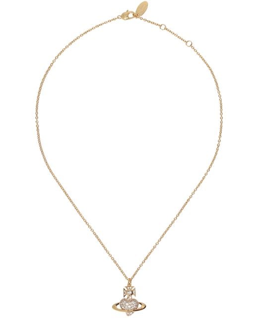 Vivienne Westwood White Necklace With Heart Pendant, Brass Necklaces