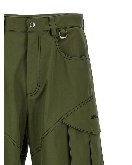 Off-White c/o Virgil Abloh Green Off- 'Arr Cot Straight Cargo' Pants for men