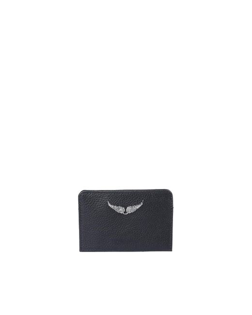 Zadig & Voltaire Leather Zv Cards Holder in Black | Lyst