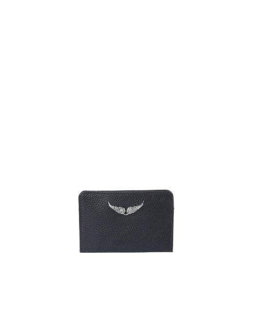Zadig & Voltaire Leather Zv Cards Holder in Black Lyst