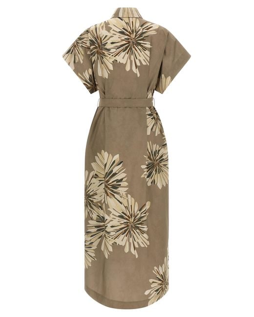 Brunello Cucinelli Metallic Cotton Long Dress
