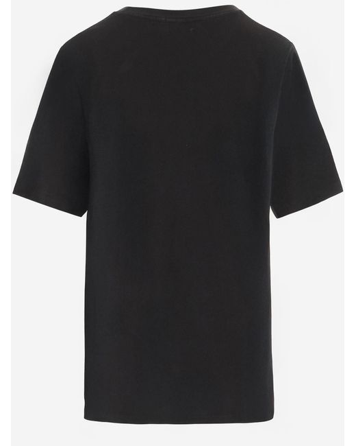 Chloé Black Cotton T-Shirt With Logo T-Shirts & Jerseys