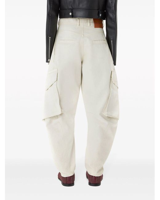 J.W. Anderson White Cream Twisted Cargo Jeans