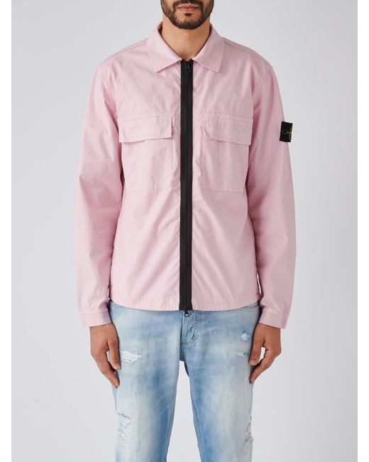 Stone Island Pink Overshirt Shirt for men