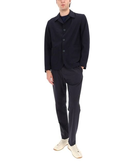 Herno Blue Tailored Pants Polyester Trousers for men