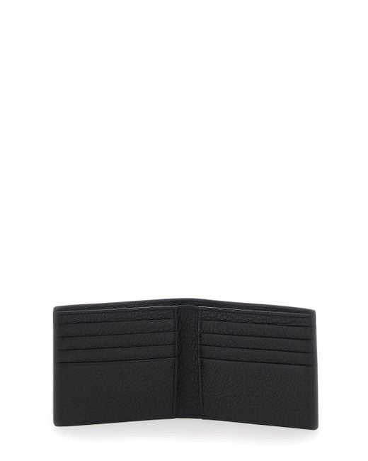 Tom Ford Black Bi-Fold Wallet With Eobossed Logo Lettering On The Rear for men