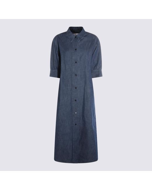 Jil Sander Blue Denim Cotton Chemisier Dress