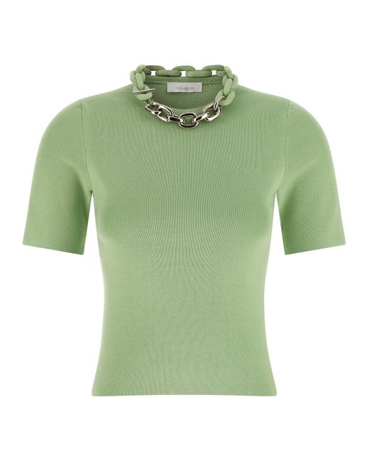 Rabanne Green Chain T-Shirt So Cotton Elastane