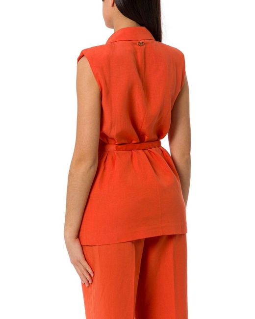 Liu Jo Orange Double-Breasted Waistcoat