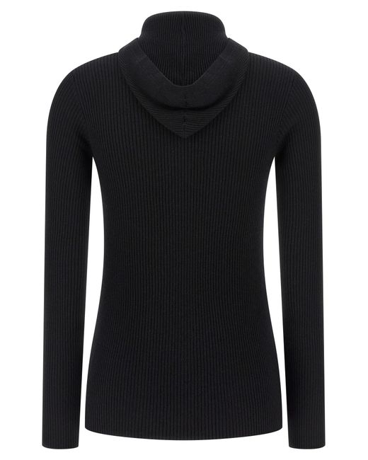 Brunello Cucinelli Black Monile Hooded Sweater
