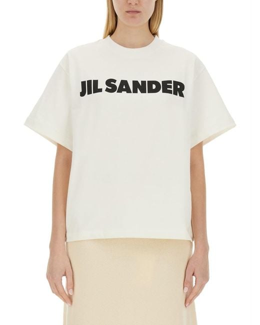 Jil Sander White T-Shirt Con Logo