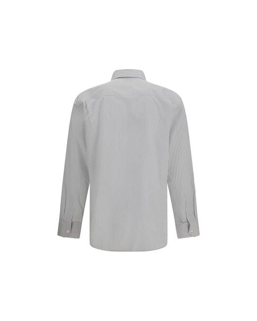Saint Laurent Gray Cotton Pattern Shirt for men