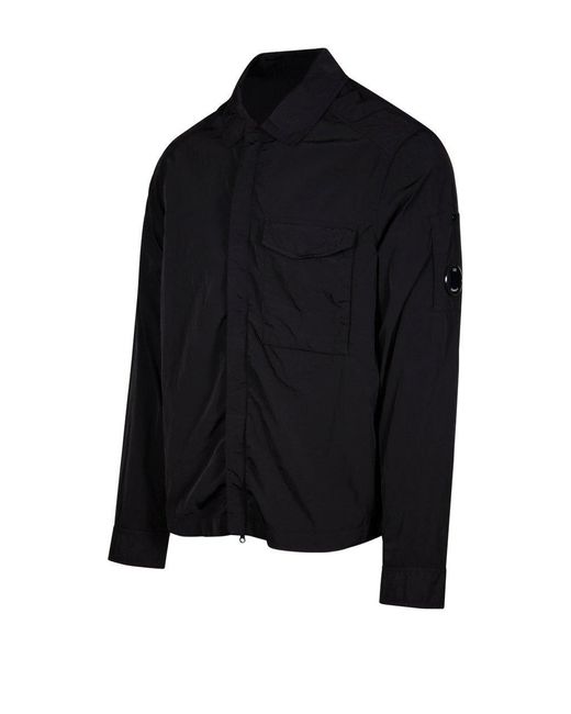 C P Company Black Chrome-r Long-sleeved Overshirt for men