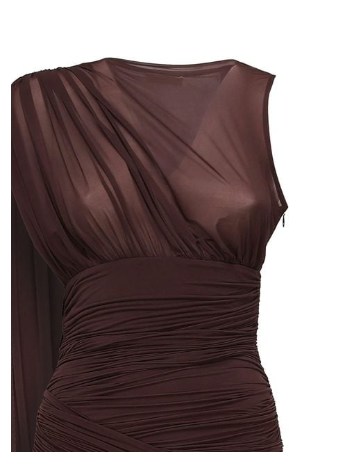 Magda Butrym Brown Draped Short Dress
