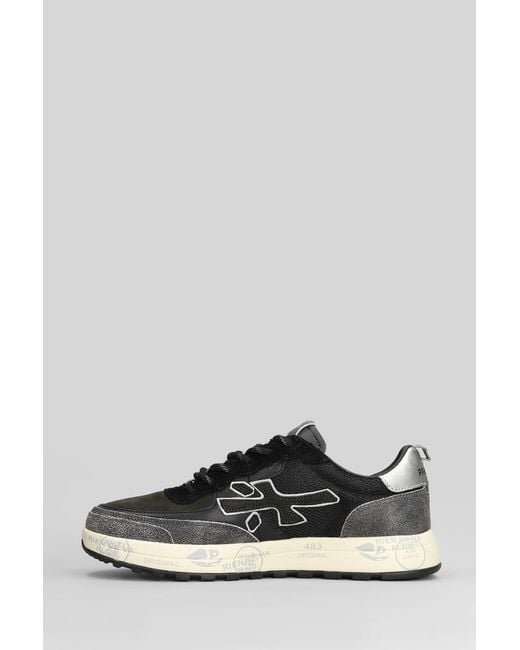 Premiata Black Nous Sneakers for men