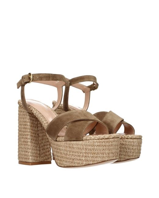 Gianvito Rossi Brown Leather Platform Sandals
