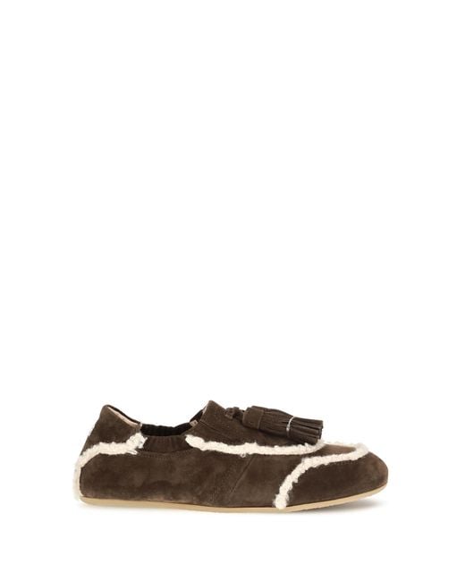 Fratelli Rossetti White Suede Slip-On Loafers With Tassel