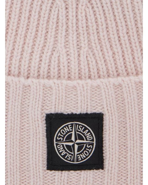 Stone Island Natural Kids Beanie Hat for men