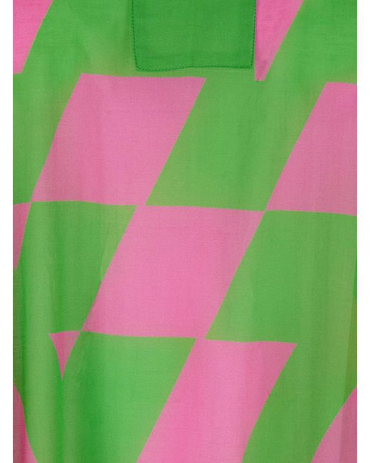 Dries Van Noten Green Caftan V-Neck Swimwear
