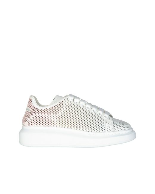 Alexander McQueen White Oversized Dotted Cut Out Sneakers