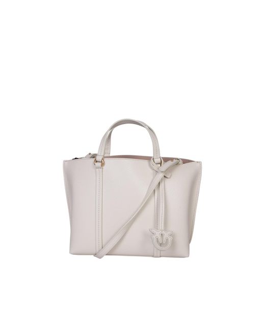 Pinko White Carrie Shopper Bag
