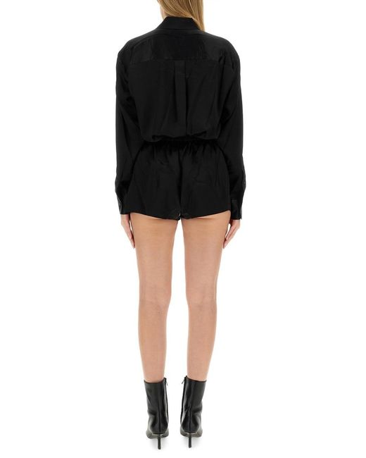T By Alexander Wang Black Short Jumpsuit With Boxer Silhouette