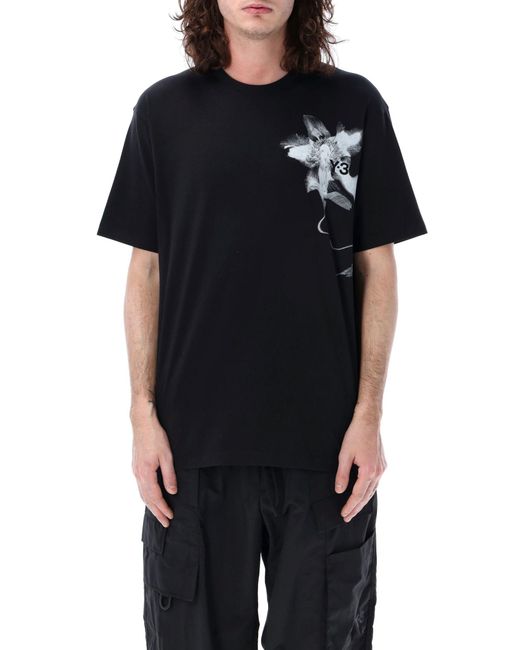 Y-3 Black Graphic Print T-Shirt