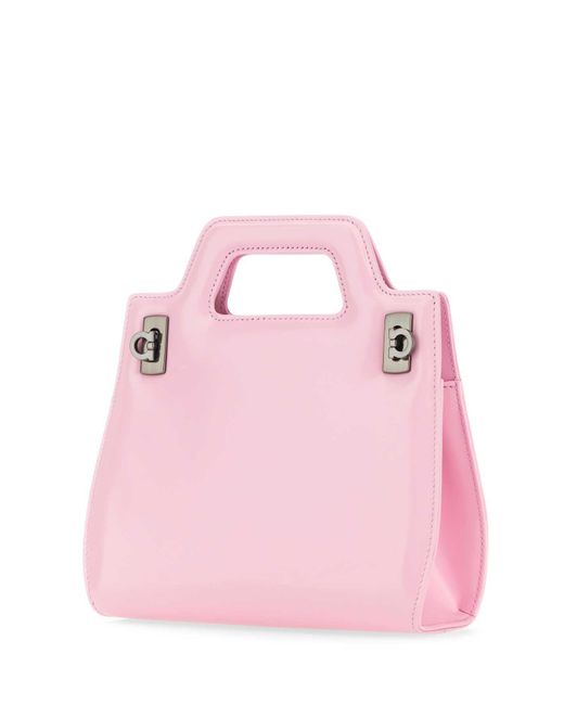 Ferragamo Pink Leather Mini Wanda Handbag