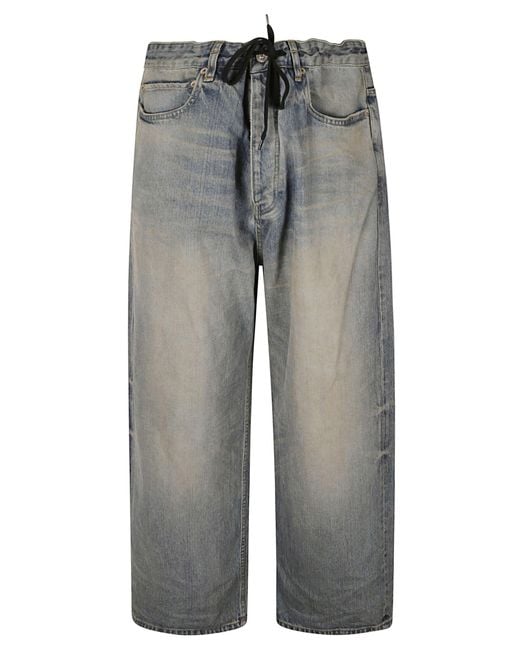 Balenciaga Gray Baggy Cropped Jeans