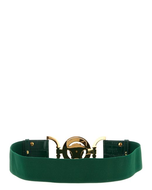 Versace Green 'Medusa '95' Elastic Belt