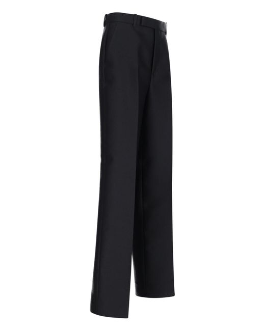 パンツ Gucci Wool And Silk Straight-Leg Pants Wool and silk gabardine straight pants in black - Gucci