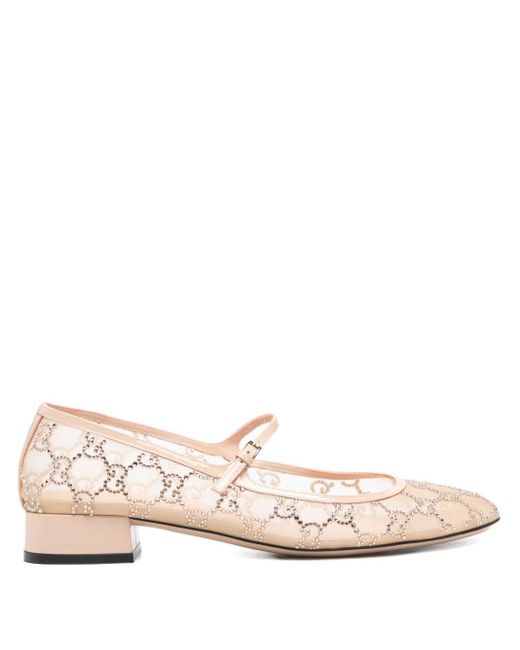 Gucci Natural Crystal Embellished Ballets