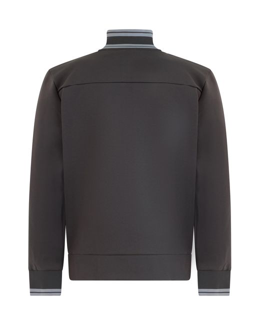 Boss Black Cotton Zip-Up Hoodie for men