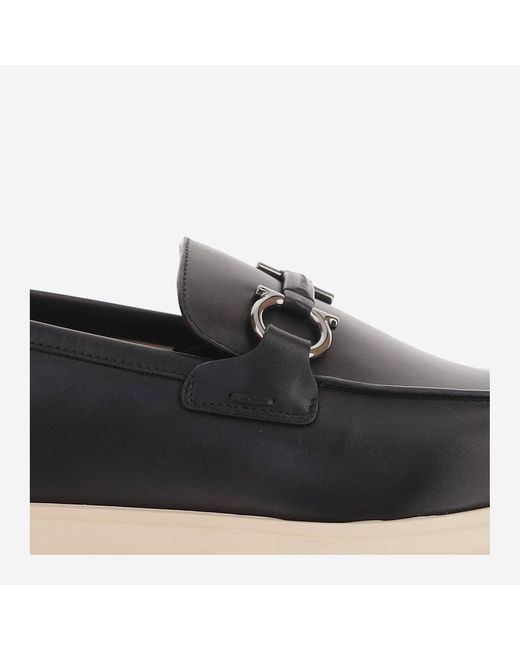 Ferragamo Black Calf Leather Loafers for men