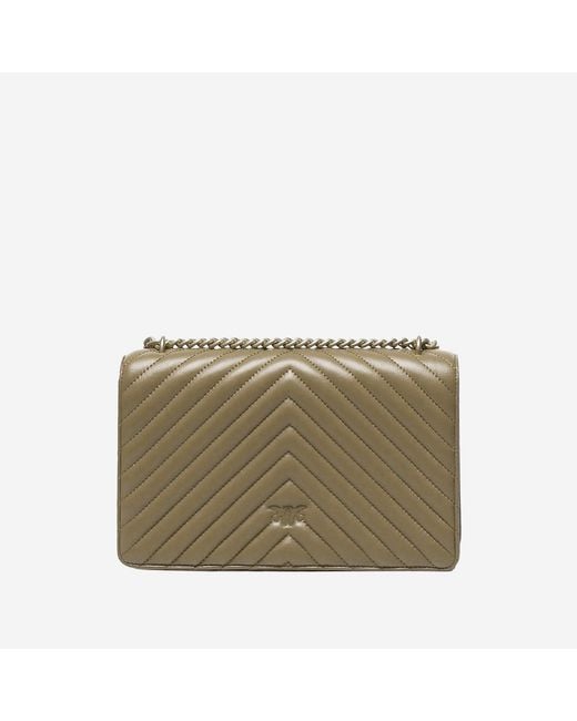 Pinko Green Shoulder Bag Love One Classic Leather