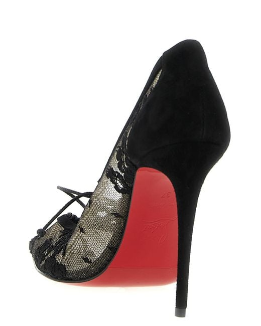 Christian Louboutin Black Km Lace Pumps