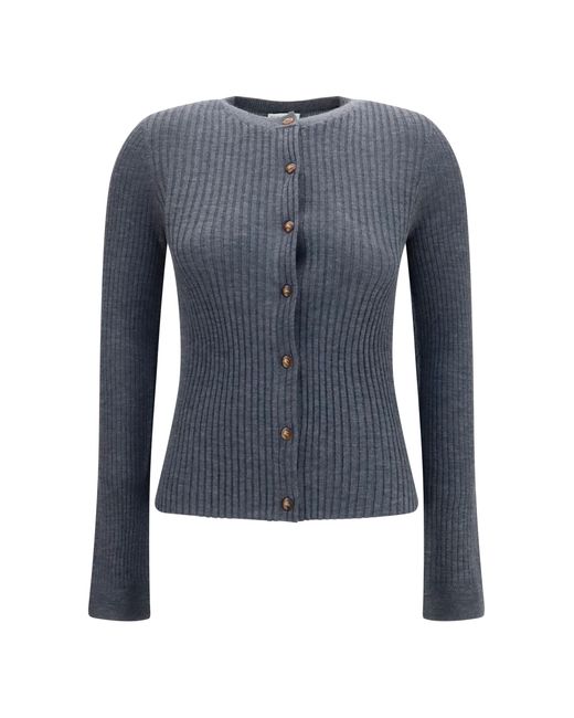 Burberry Blue Cashmere Cardigan Kashmir/Capra Hircus