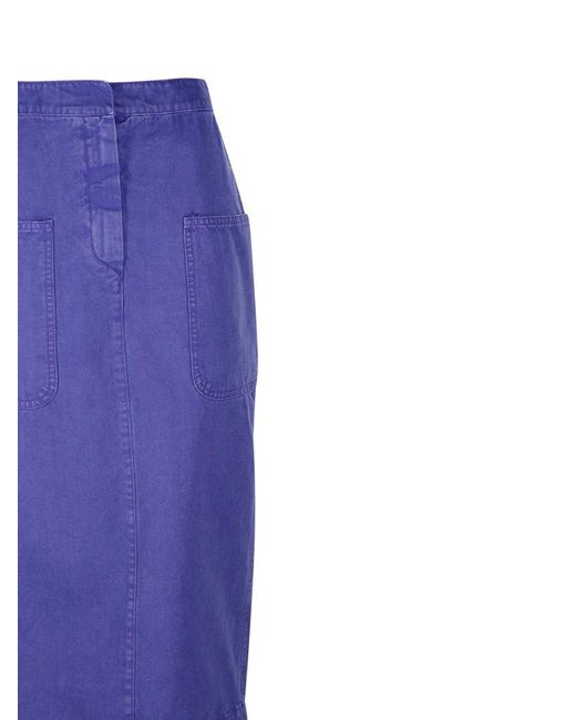 Max Mara Purple Mid Waist Pencil Skirt