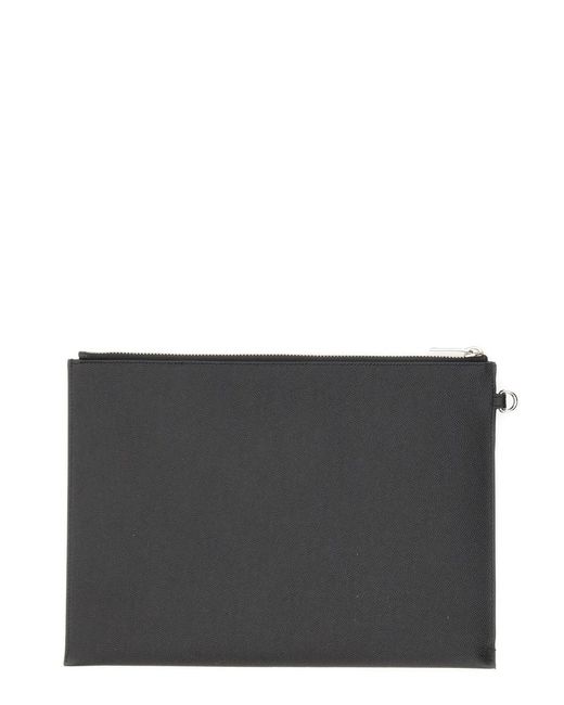 Saint Laurent Gray Grain De Poudre Embossed Leather Zippered Tablet Case for men