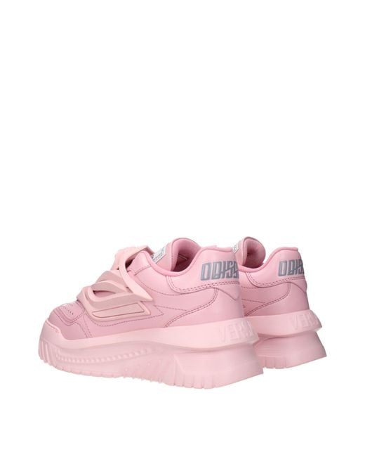 Versace Pink Leather Chunky Sneakers
