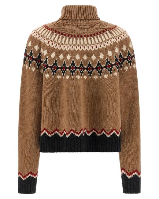 Alanui Natural 'Sweet Winter' Turtleneck Sweater