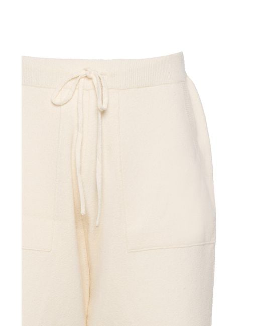 Low Brand Natural Cotton And Linen Blend Knit Shorts With Elasticated Waistband With Drawstring for men