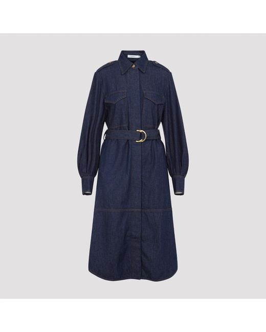 Zimmermann Blue Ink Cotton Denim Cargo Mini Dress